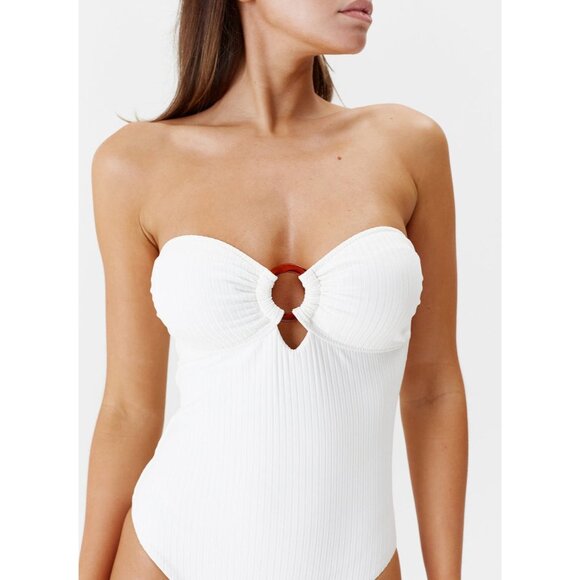 Melissa Odabash Other - MELISSA ODABASH Barbuda Strapless Ribbed ivory Swimsuit size US 12